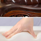 Vintage Chestnut Overstuffed Chaise Lounge Loveseat Side View