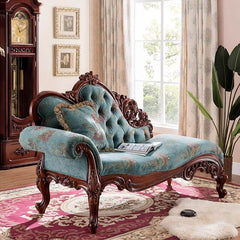 Vintage Genuine Leather Chaise Lounge Front View