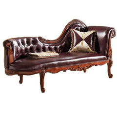 Genuine Leather Chaise Lounge Side View