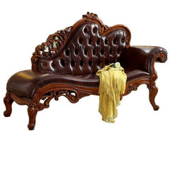Blue Floral Chaise Lounge in Living Room