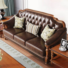 Vintage Pecan Sofa front view