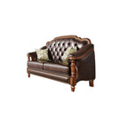 Pecan wood sofa in modern decor