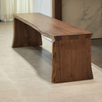 Vintage Sepia Solid Color Wooden Dining Room Banquette Seating from the side view