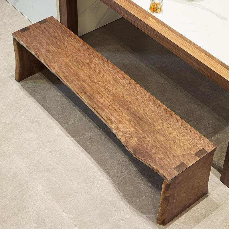 Dimensions of the Vintage Sepia Wooden Dining Room Banquette seen in a cozy nook
