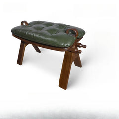 Elegant rectangle ottoman with wooden legs