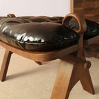 Close-up of down-filled seat cushion