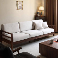 Vintage Style Off-White Sofa Couch in Living Room