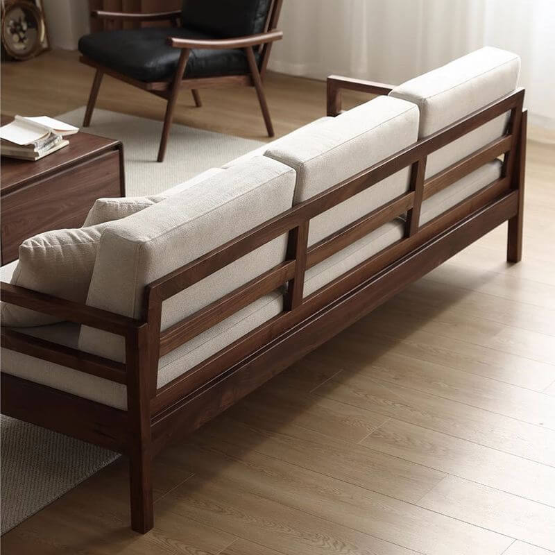 Vintage Style Off-White Sofa Couch in Living Room