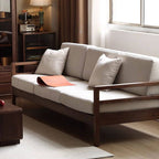 Sofa Couch with Walnut Wood Legs