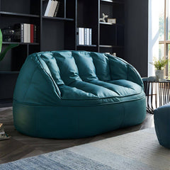 water resistant faux leather bean bag chair in cozy setting