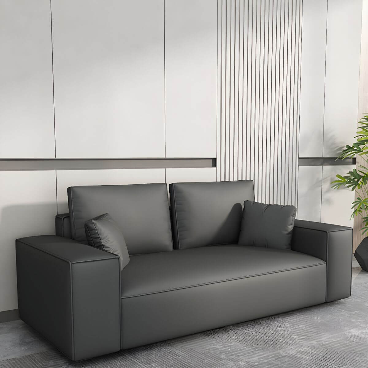 water resistant modern sofa side view