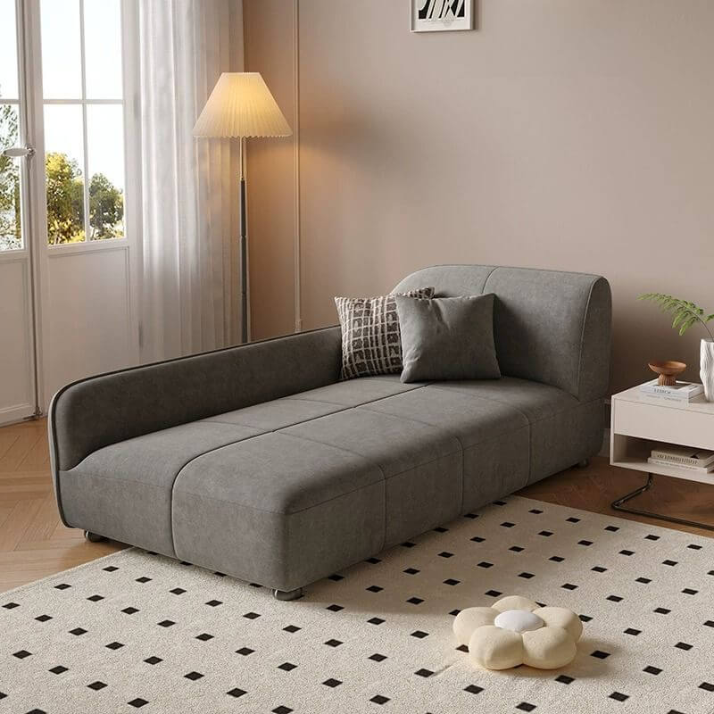 Modern solid color chaise lounge in beige