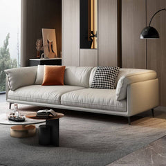 auburn and apricot sofa