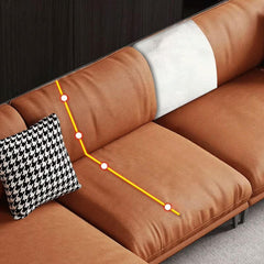 auburn and apricot sofa