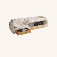 Sleek modern design white oak sofa