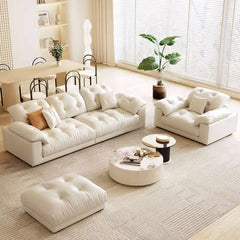 Comfortable white sitting room sofa