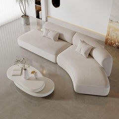 White modern sofa showcasing minimalist style