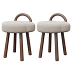 white upholstered vanity stool with back