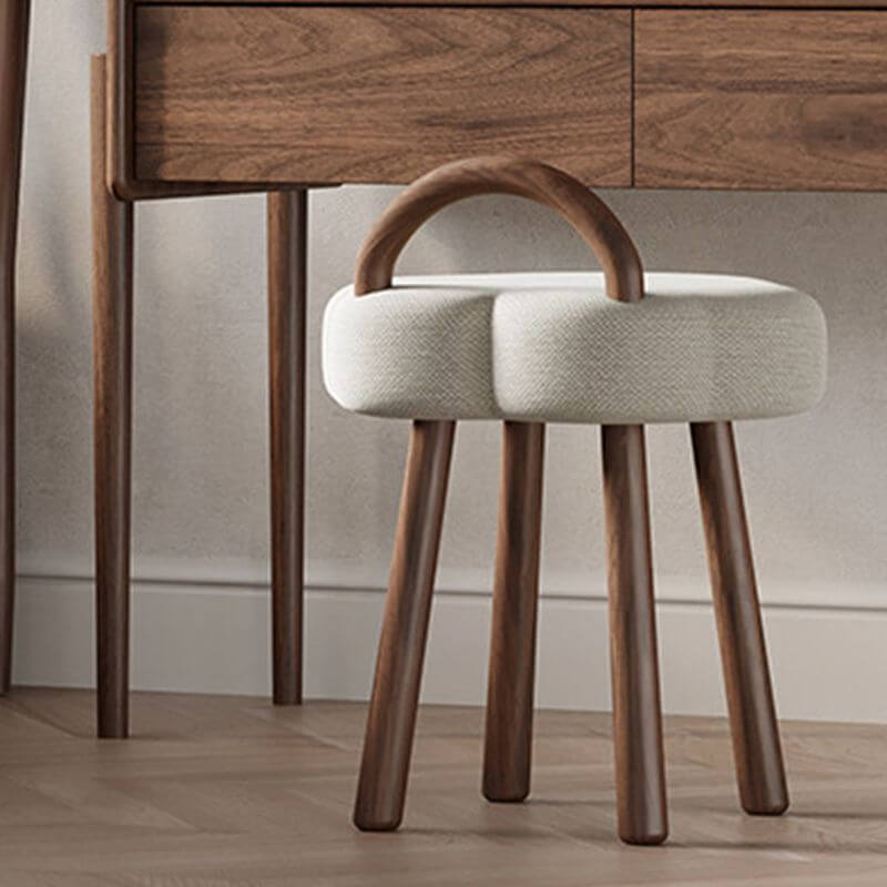 modern white vanity stool