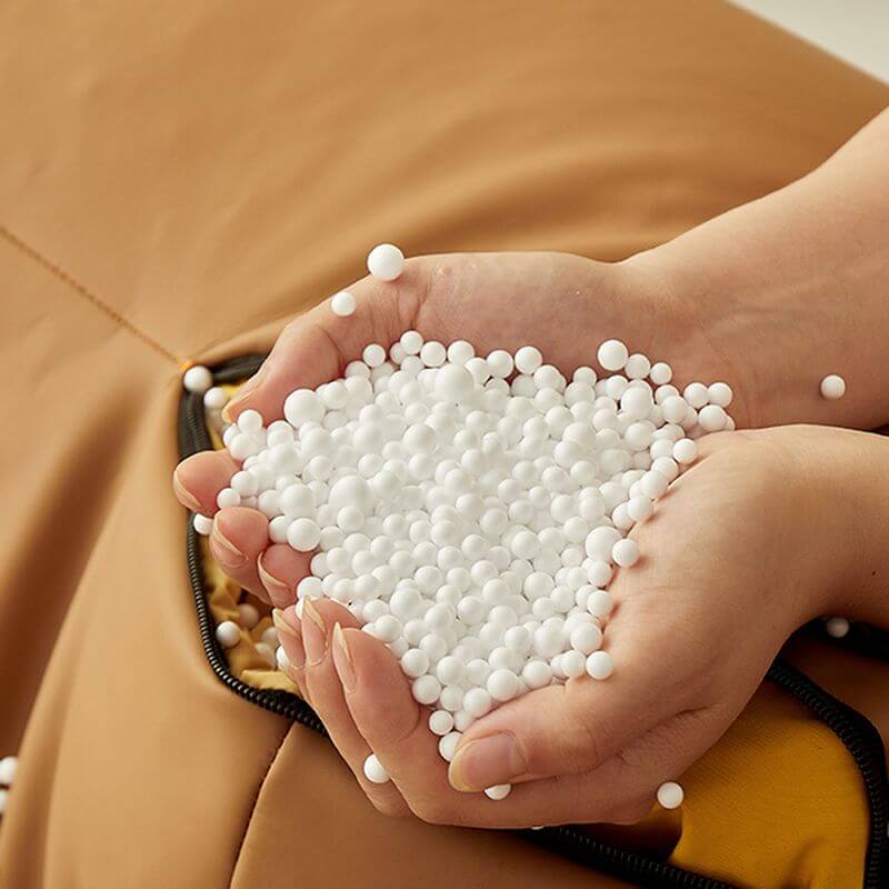 White/Auburn/Citrus Color Endurance Synthetic Leather Refillable Bean Bag Sofa for Seats 2 with Zipper Closure and Expanded Polystyrene Beans Filing Secondary image