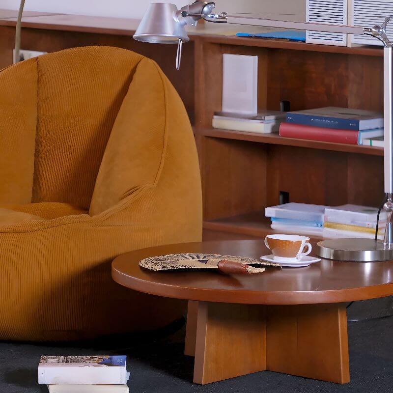 Bean bag chair in solid white color Main image