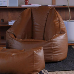 Bean bag chair set with ottoman