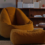 Bean bag chair set with ottoman