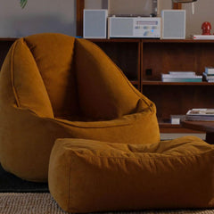 Bean bag chair set with ottoman