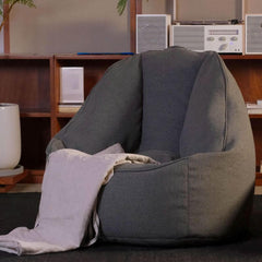 Bean bag chair in solid white color