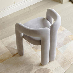 Modern upholstered vanity stool in grey