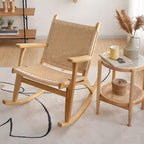 Wood Front Porch Rocking Chair in Walnut Finish