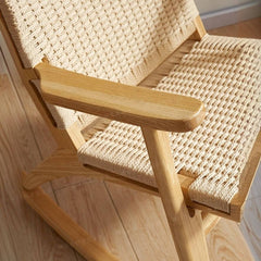 Wood Front Porch Rocking Chair in Natural Finish