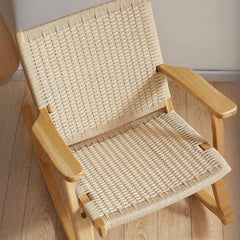 Wood Front Porch Rocking Chair in Cherry Wood Finish