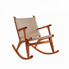 Side View of Wood Front Porch Rocking Chair