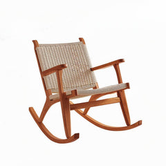 Side View of Wood Front Porch Rocking Chair