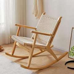 Wood Front Porch Rocking Chair in Cherry Wood Finish