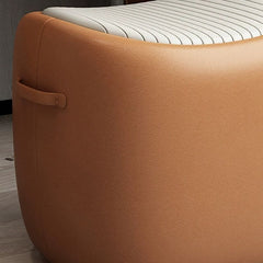 Genuine leather details on stool