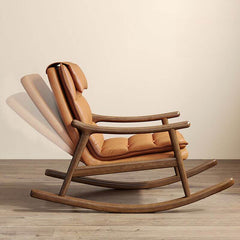 Close-up of ergonomic design of rocking chair