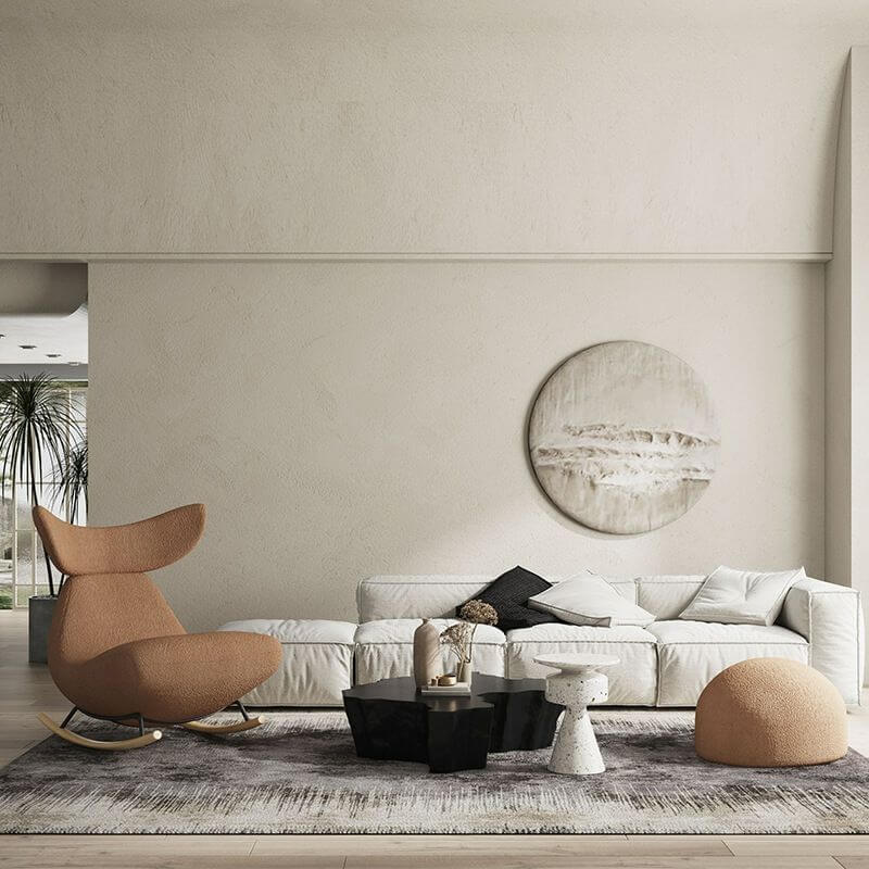 Brown Wingback Rocking Chair