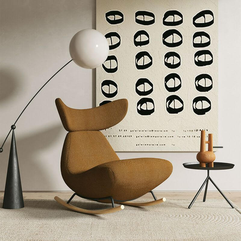 Elegant Brown Rocking Chair Design メイン画像