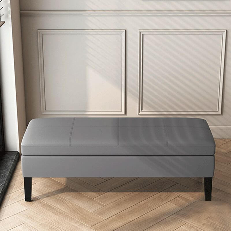 Wooden Large Rectangular Ottoman Black メイン画像