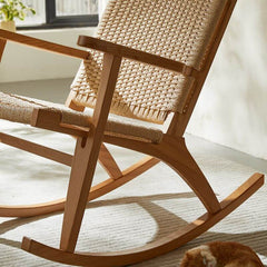 Stylish ottoman paired with rocking chair