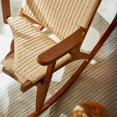 Contemporary wooden rocking chair in home decor