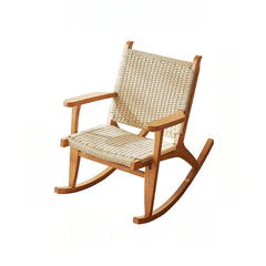 Natural finish rocking chair with smooth curves