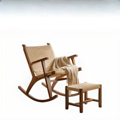 Natural finish rocking chair with smooth curves