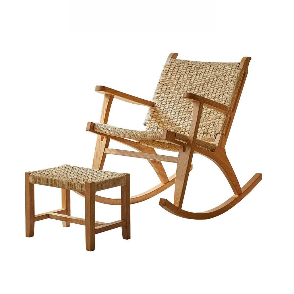 Wooden rocking chair in living room setting