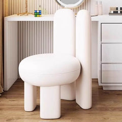 Stylish wooden vanity stool with back