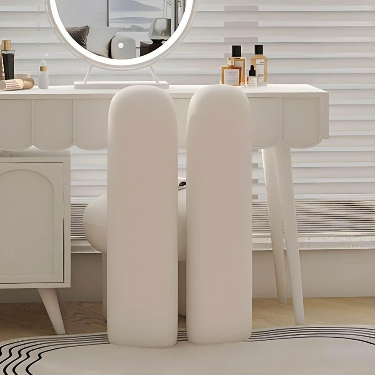 Modern upholstered vanity stool