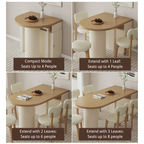 Conjunto de Mesa y Sillas de Comedor Expandible Minimalista Moderno