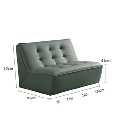 Black Nordic PU leather sofa lounge chair with modern design